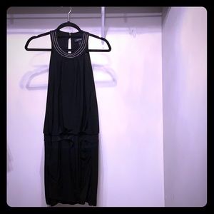 White House Black Market Black Blouson Dress